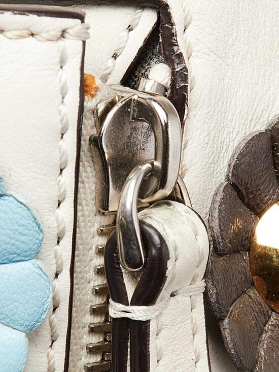 Fendi White Multicolor Leather Flowerland Backpack Bag 8BZ038 main image 12